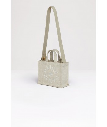 Small Patou canvas tote in organic cotton jacquard solde