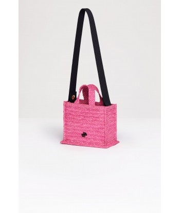 Small JP tote in raffia brillant des détails fins