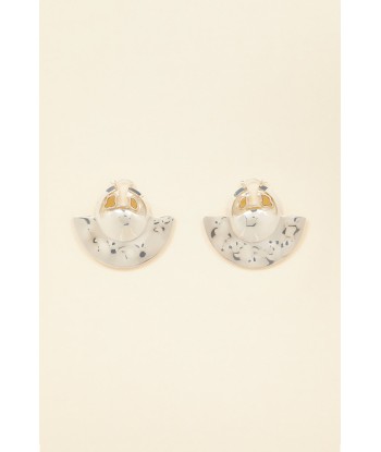 Boucles d’oreilles demi-lune en laiton et pierres france