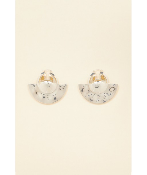 Boucles d’oreilles demi-lune en laiton et pierres france