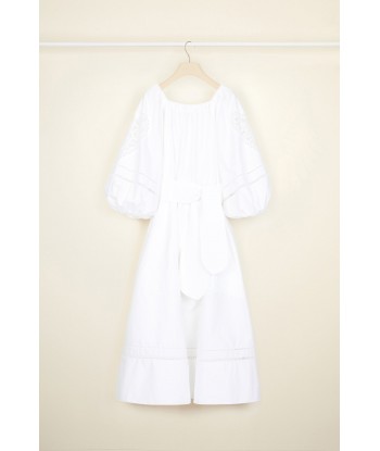 Robe longue en coton à broderie ajourée l'achat 