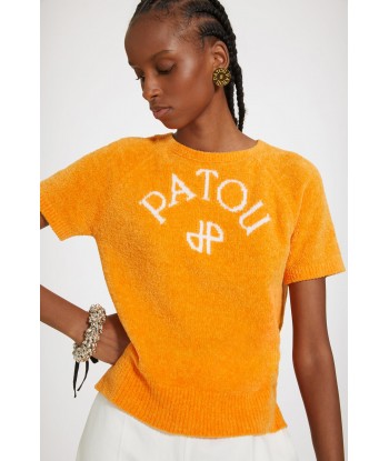 Patou jacquard knit top in organic cotton blend les ctes