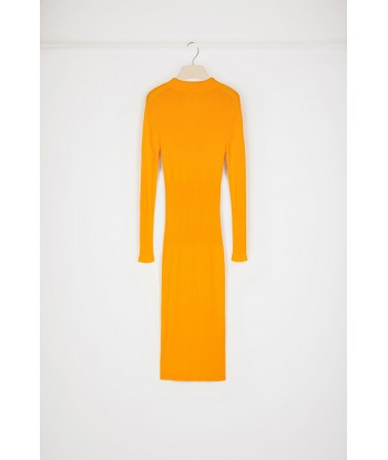 Knit polo midi dress in organic cotton de pas cher