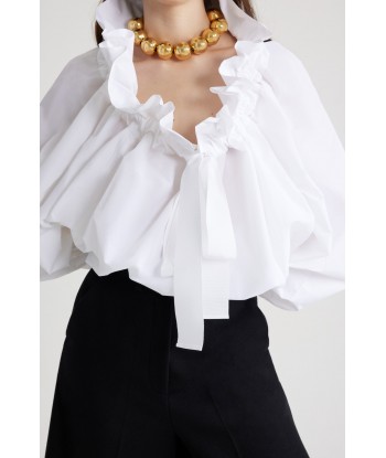 Puff sleeve poplin top le des métaux précieux