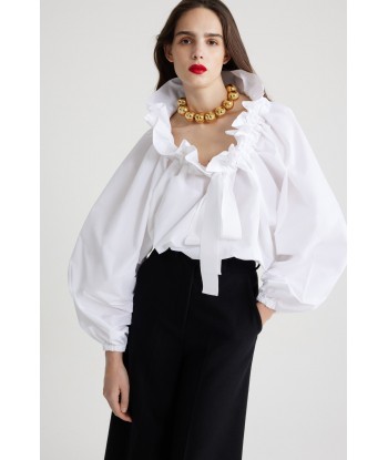 Puff sleeve poplin top le des métaux précieux