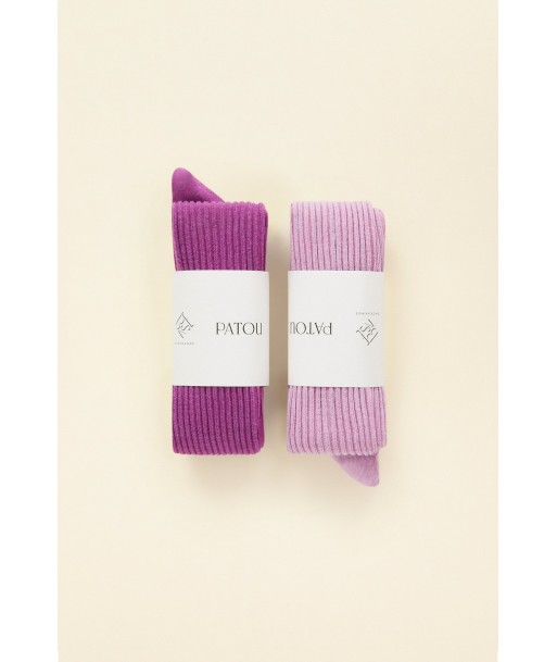 Lot de deux paires de chaussettes en coton bio Paris Déstockage Promo