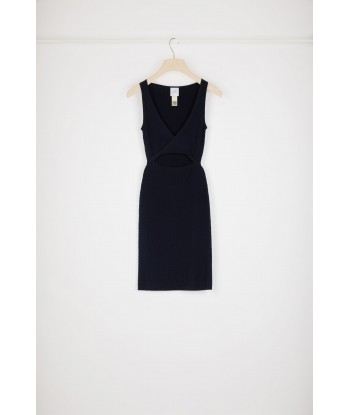 Wrap-front cable knit dress in wool and cashmere la chaussure