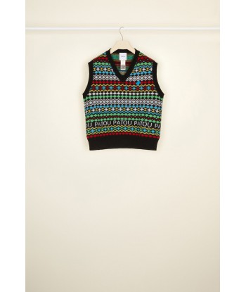 Pull sans manches en jacquard Patou en laine et cachemire Voir les baskets