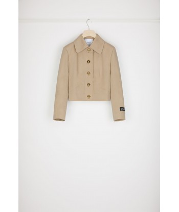 Short tailored jacket in organic cotton gabardine En savoir plus