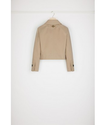 Short tailored jacket in organic cotton gabardine En savoir plus