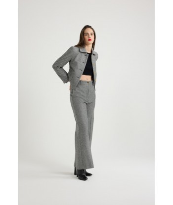 Iconic long trousers in textured wool Paris Déstockage Promo