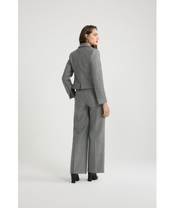 Iconic long trousers in textured wool Paris Déstockage Promo