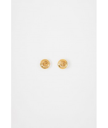 JP stud earrings in gold-plated brass Fin de série