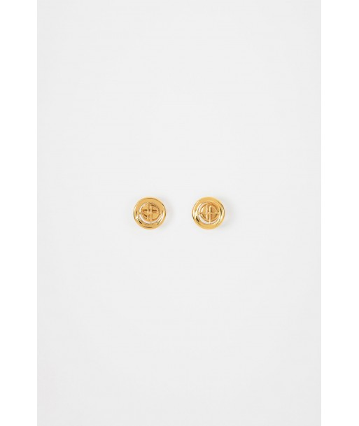 JP stud earrings in gold-plated brass Fin de série