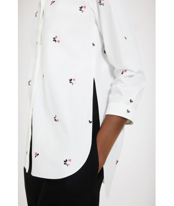 Chemise baby brodée en coton bio de pas cher