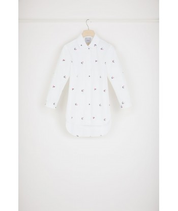 Chemise baby brodée en coton bio de pas cher