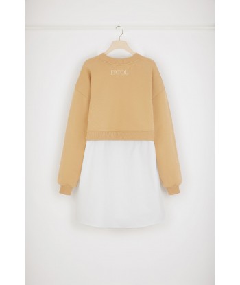 Robe sweatshirt bi-matière en coton bio 50% de réduction en Octobre 2024