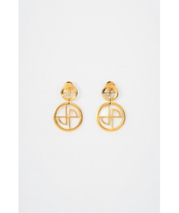 JP drop earrings in gold-plated brass Véritable concentré