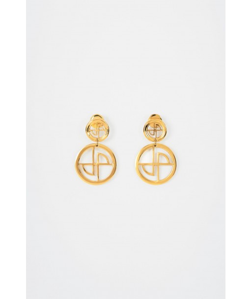 JP drop earrings in gold-plated brass Véritable concentré