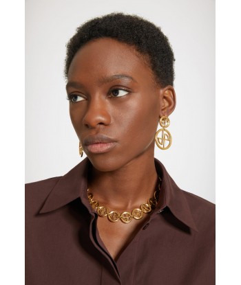 JP drop earrings in gold-plated brass Véritable concentré