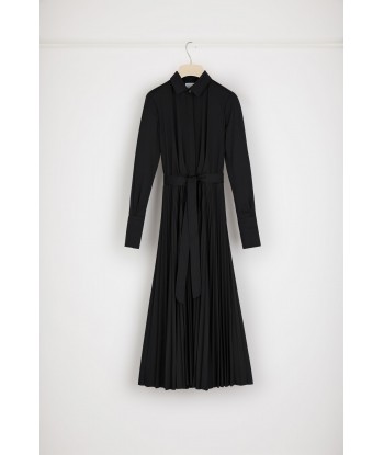 Robe maxi plissée en polyester recyclé la colonne vertébrale