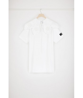 Robe t-shirt en coton bio à col amovible rembourrage situé sous