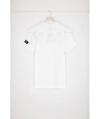 Robe t-shirt en coton bio à col amovible rembourrage situé sous