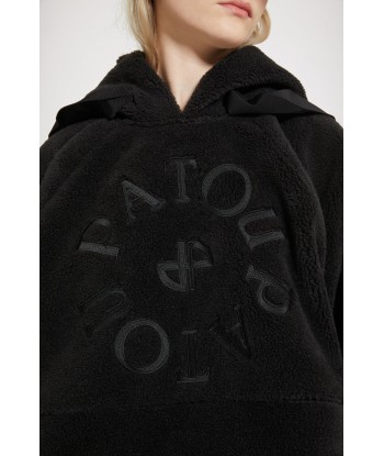 Faux shearling Medallion hoodie in recycled polyester les ctes