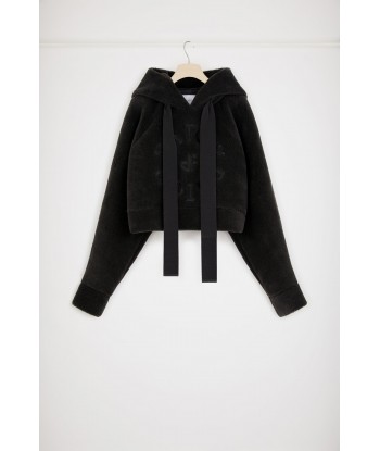 Faux shearling Medallion hoodie in recycled polyester les ctes