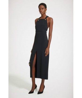 Dungaree midi dress in technical wool twill Découvrez la collection