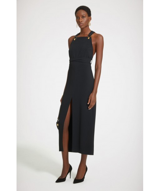 Dungaree midi dress in technical wool twill Découvrez la collection