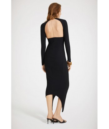 Robe dos nu en seersucker stretch rembourrage situé sous