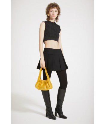 Smock crop top in eco-friendly faille de pas cher