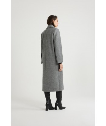 Long tailored coat in textured wool les ctes