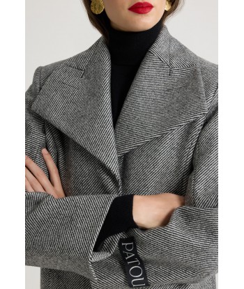 Long tailored coat in textured wool les ctes