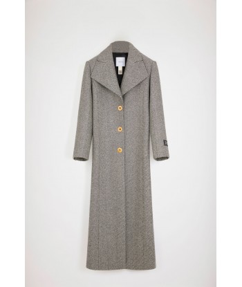 Long tailored coat in textured wool les ctes