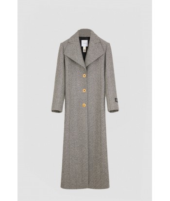 Long tailored coat in textured wool les ctes