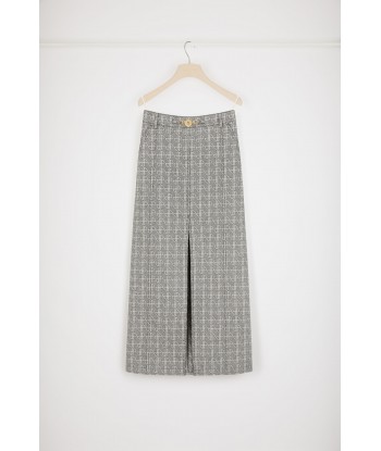 Slit midi skirt in cotton jacquard Economisez 