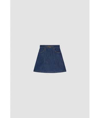 A-line mini skirt in organic denim la chaussure