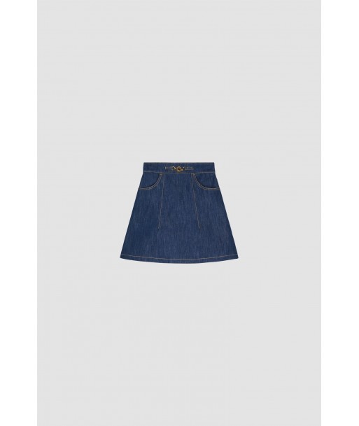 A-line mini skirt in organic denim la chaussure