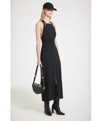 Dungaree midi dress in technical crepe Vous souhaitez 