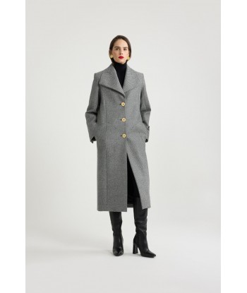 Manteau long en laine texturée la colonne vertébrale