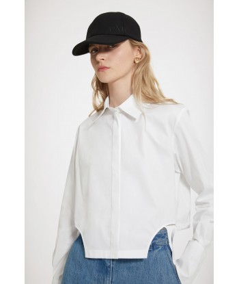 Chemise courte à découpes en coton bio en ligne