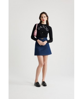 A-line mini skirt in organic denim la chaussure