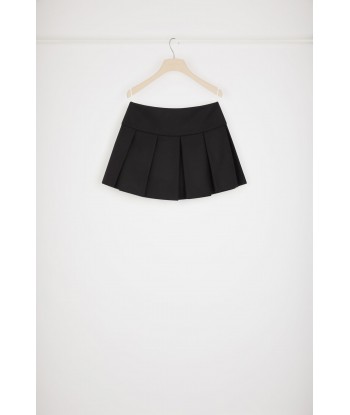 Pleated mini skirt in wool-blend felt Voir les baskets