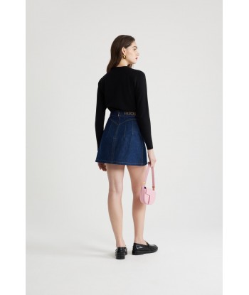 A-line mini skirt in organic denim la chaussure