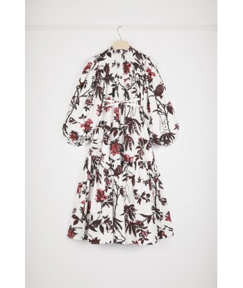 Robe longue à col smocké en coton bio imprimé JUSQU'A -70%! 