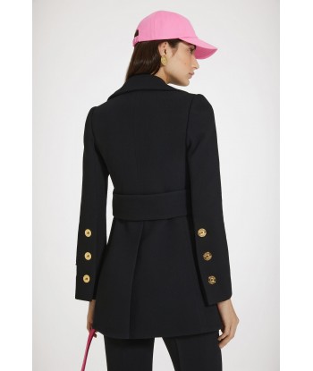 Manteau ceinturé en crêpe de laine vierge pour bénéficier 