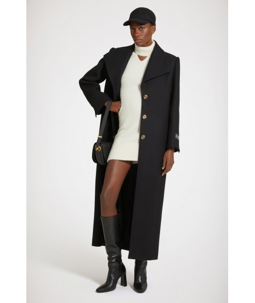 Long tailored coat in wool-blend felt rembourrage situé sous