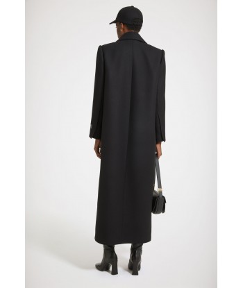 Long tailored coat in wool-blend felt rembourrage situé sous